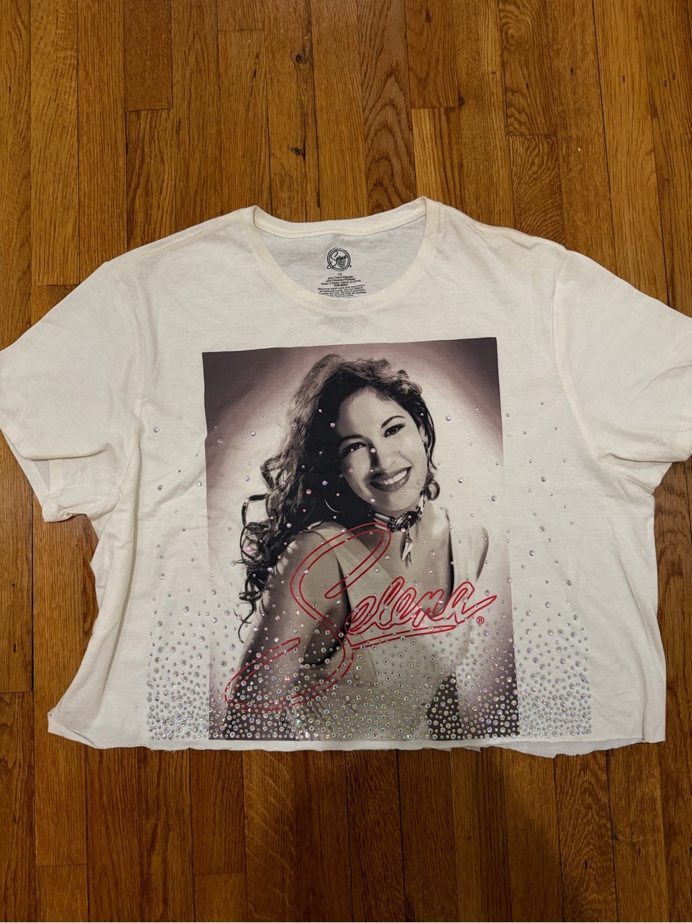 Custom Selena rhinestoned T-shirt
